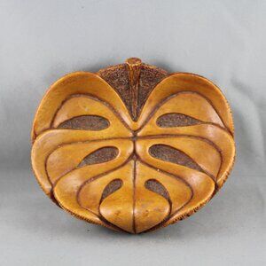 Vintage Tiki Ashtray - Monstera Leaf by Coco Joe - Hapa Wood Tagged